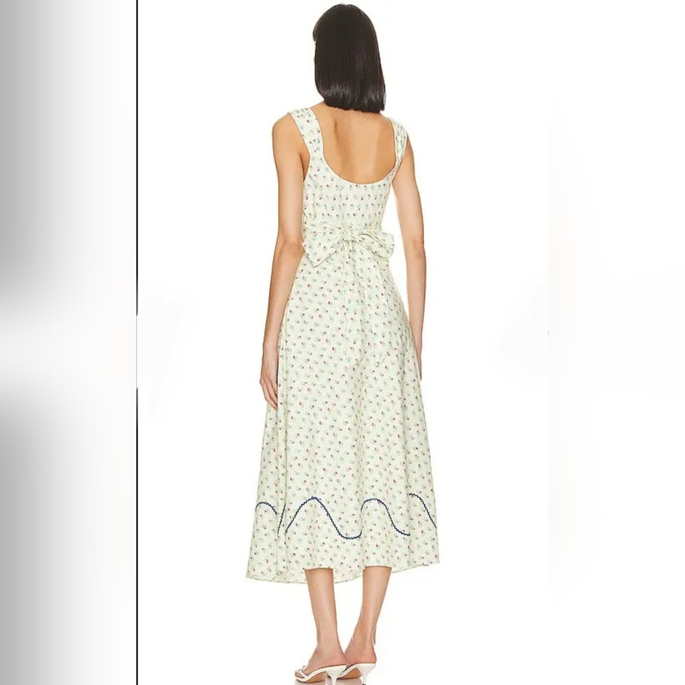 NWT FREE PEOPLE -Sz S- Sweet Hearts Midi Dress in Ivory Combo - Picture 7 of 16